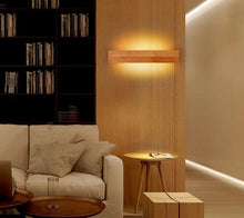 Load image into Gallery viewer, Sleek Rectangular Horizontal Wooden box lighting in Oak finish
