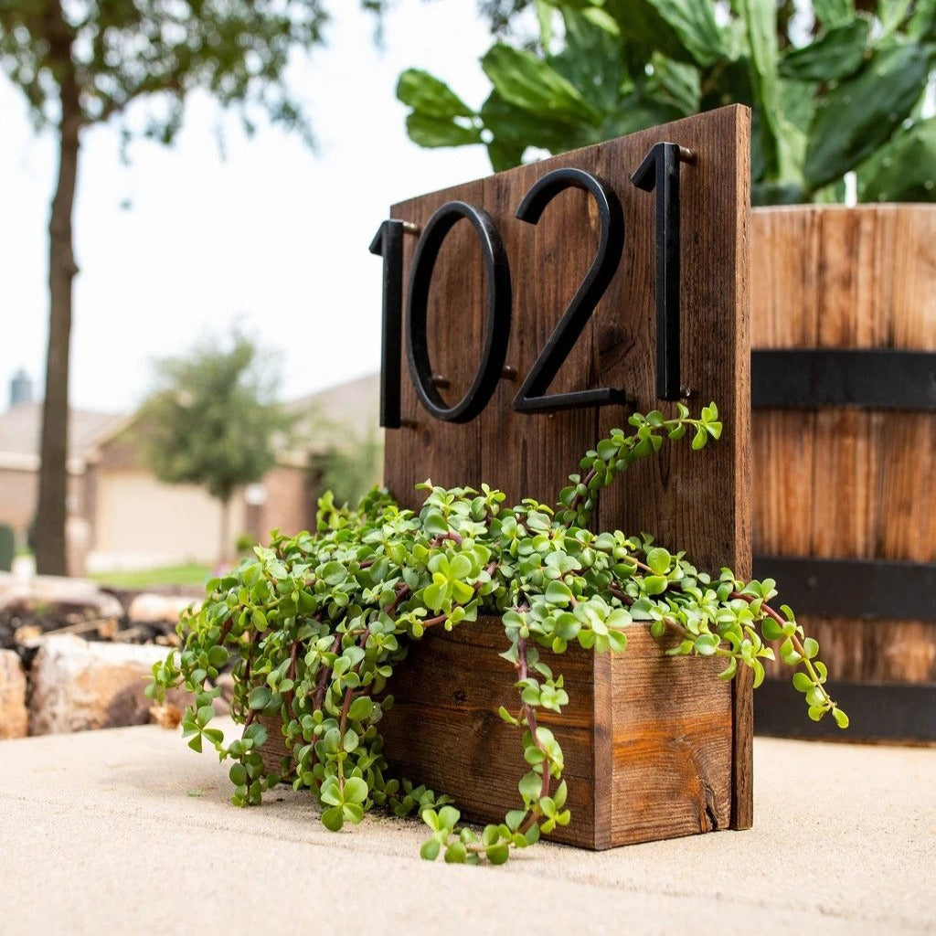 modern house number planter Modern House Numbers – Focal Decor