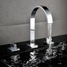 Load image into Gallery viewer, modern chrome three hole basin faucet
