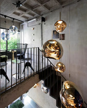 Load image into Gallery viewer, reflective gold high ceiling stairway pendant lights
